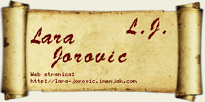 Lara Jorović vizit kartica